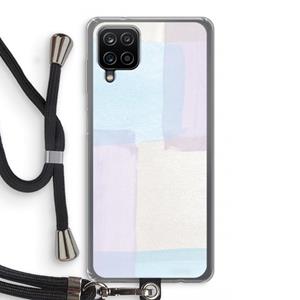 CaseCompany Square pastel: Samsung Galaxy A12 Transparant Hoesje met koord