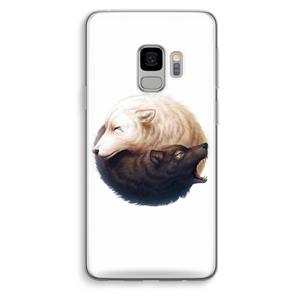 CaseCompany Yin Yang Wolves: Samsung Galaxy S9 Transparant Hoesje