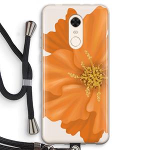 CaseCompany Orange Ellila flower: Xiaomi Redmi 5 Transparant Hoesje met koord