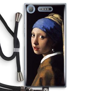 CaseCompany The Pearl Earring: Sony Xperia XZ1 Transparant Hoesje met koord