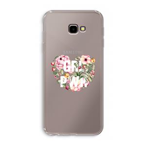 CaseCompany GRL PWR Flower: Samsung Galaxy J4 Plus Transparant Hoesje