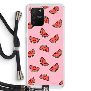 CaseCompany Watermeloen: Samsung Galaxy S10 Lite Transparant Hoesje met koord