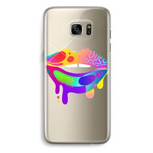 CaseCompany Lip Palette: Samsung Galaxy S7 Edge Transparant Hoesje