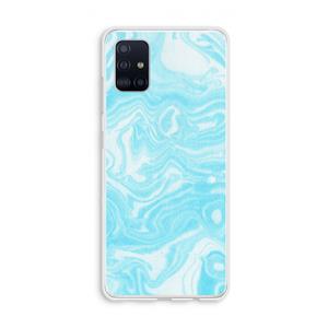 CaseCompany Waterverf blauw: Galaxy A51 4G Transparant Hoesje