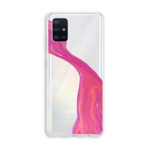 CaseCompany Paarse stroom: Galaxy A51 4G Transparant Hoesje