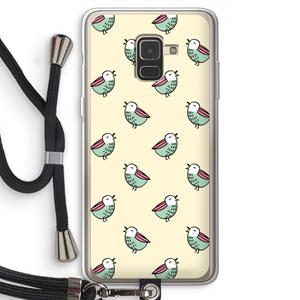 CaseCompany Vogeltjes: Samsung Galaxy A8 (2018) Transparant Hoesje met koord