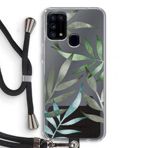 CaseCompany Tropical watercolor leaves: Samsung Galaxy M31 Transparant Hoesje met koord