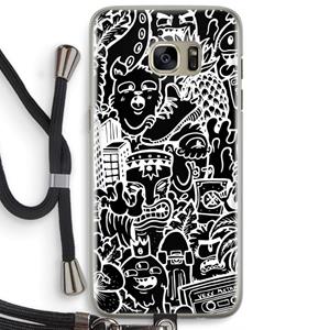 CaseCompany Vexx Black Mixtape: Samsung Galaxy S7 Edge Transparant Hoesje met koord