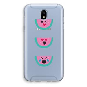 CaseCompany Smiley watermeloen: Samsung Galaxy J5 (2017) Transparant Hoesje