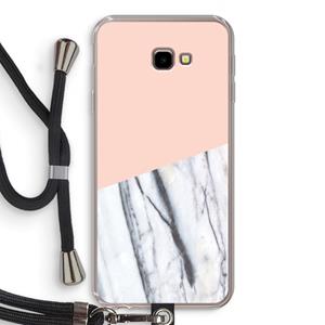 CaseCompany A touch of peach: Samsung Galaxy J4 Plus Transparant Hoesje met koord