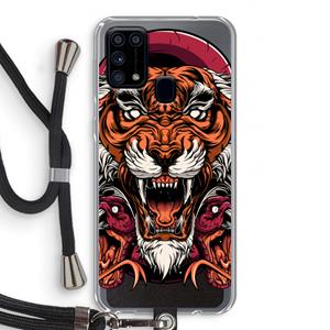 CaseCompany Tiger and Rattlesnakes: Samsung Galaxy M31 Transparant Hoesje met koord