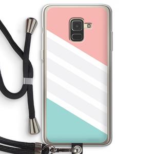 CaseCompany Strepen pastel: Samsung Galaxy A8 (2018) Transparant Hoesje met koord