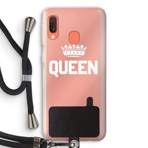 CaseCompany Queen zwart: Samsung Galaxy A20e Transparant Hoesje met koord