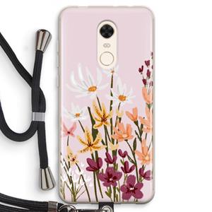 CaseCompany Painted wildflowers: Xiaomi Redmi 5 Transparant Hoesje met koord