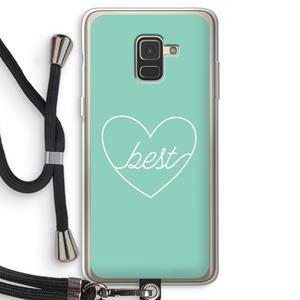 CaseCompany Best heart pastel: Samsung Galaxy A8 (2018) Transparant Hoesje met koord