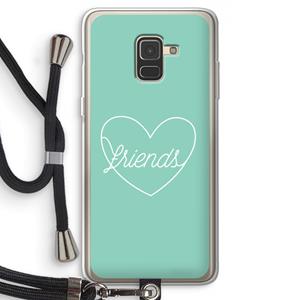 CaseCompany Friends heart pastel: Samsung Galaxy A8 (2018) Transparant Hoesje met koord