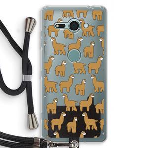 CaseCompany Alpacas: Sony Xperia XZ2 Compact Transparant Hoesje met koord