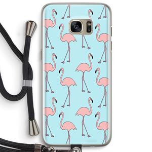 CaseCompany Anything Flamingoes: Samsung Galaxy S7 Edge Transparant Hoesje met koord