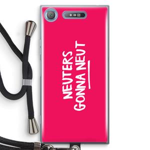 CaseCompany Neuters (roze): Sony Xperia XZ1 Transparant Hoesje met koord