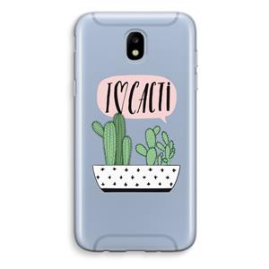 CaseCompany I love cacti: Samsung Galaxy J5 (2017) Transparant Hoesje