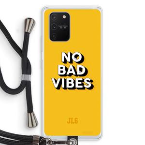 CaseCompany No Bad Vibes: Samsung Galaxy S10 Lite Transparant Hoesje met koord