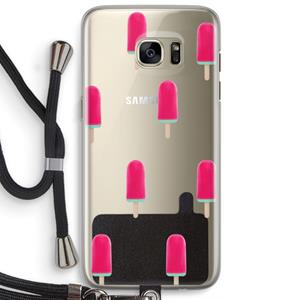 CaseCompany Waterijsje: Samsung Galaxy S7 Edge Transparant Hoesje met koord