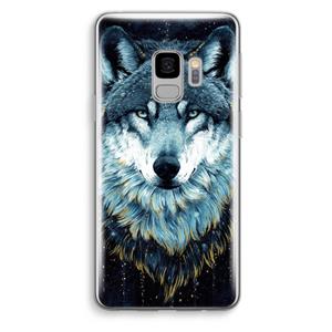 CaseCompany Darkness Wolf: Samsung Galaxy S9 Transparant Hoesje