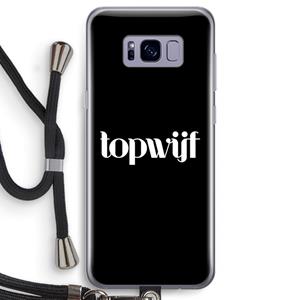 CaseCompany Topwijf Zwart: Samsung Galaxy S8 Transparant Hoesje met koord