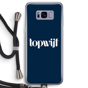 CaseCompany Topwijf Navy: Samsung Galaxy S8 Transparant Hoesje met koord