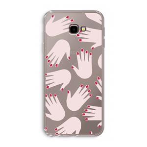 CaseCompany Hands pink: Samsung Galaxy J4 Plus Transparant Hoesje