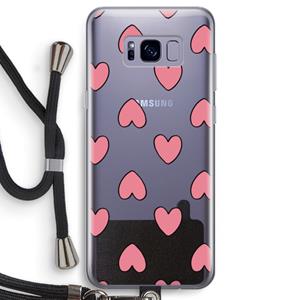 CaseCompany Ondersteboven verliefd: Samsung Galaxy S8 Transparant Hoesje met koord