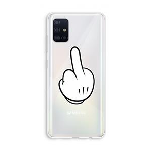 CaseCompany Middle finger black: Galaxy A51 4G Transparant Hoesje