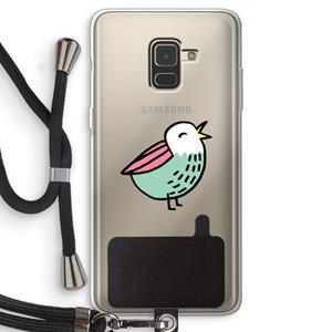 CaseCompany Birdy: Samsung Galaxy A8 (2018) Transparant Hoesje met koord