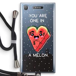 CaseCompany One In A Melon: Sony Xperia XZ1 Transparant Hoesje met koord