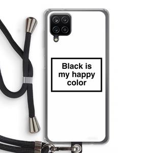 CaseCompany Black is my happy color: Samsung Galaxy A12 Transparant Hoesje met koord