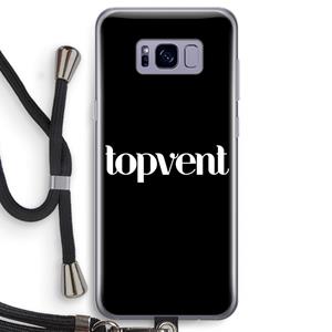 CaseCompany Topvent Zwart: Samsung Galaxy S8 Transparant Hoesje met koord