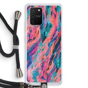 CaseCompany Electric Times: Samsung Galaxy S10 Lite Transparant Hoesje met koord