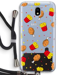 CaseCompany Chicken 'n Fries: Samsung Galaxy J5 (2017) Transparant Hoesje met koord