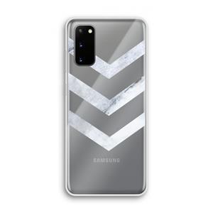 CaseCompany Marmeren pijlen: Samsung Galaxy S20 Transparant Hoesje