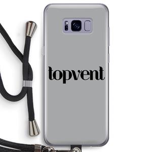 CaseCompany Topvent Grijs Zwart: Samsung Galaxy S8 Transparant Hoesje met koord