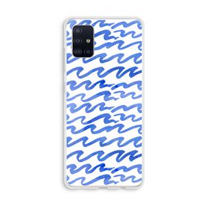 CaseCompany Blauwe golven: Galaxy A51 4G Transparant Hoesje