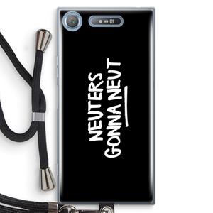 CaseCompany Neuters (zwart): Sony Xperia XZ1 Transparant Hoesje met koord