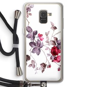 CaseCompany Mooie bloemen: Samsung Galaxy A8 (2018) Transparant Hoesje met koord