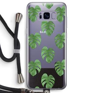 CaseCompany Monstera leaves: Samsung Galaxy S8 Transparant Hoesje met koord