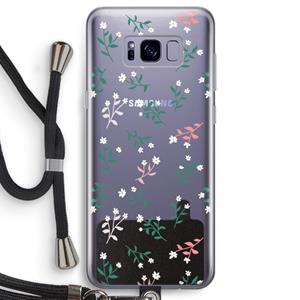 CaseCompany Small white flowers: Samsung Galaxy S8 Transparant Hoesje met koord