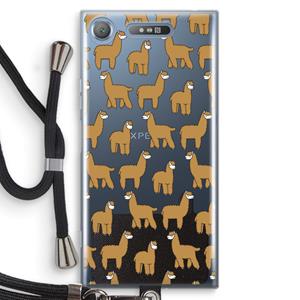 CaseCompany Alpacas: Sony Xperia XZ1 Transparant Hoesje met koord