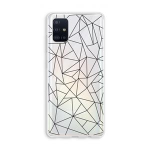 CaseCompany Geometrische lijnen zwart: Galaxy A51 4G Transparant Hoesje