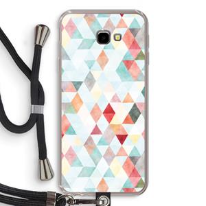 CaseCompany Gekleurde driehoekjes pastel: Samsung Galaxy J4 Plus Transparant Hoesje met koord