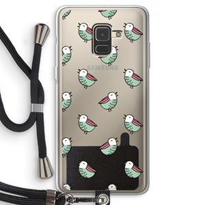 CaseCompany Vogeltjes: Samsung Galaxy A8 (2018) Transparant Hoesje met koord