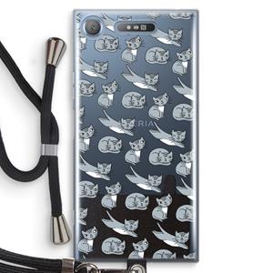 CaseCompany Poezen: Sony Xperia XZ1 Transparant Hoesje met koord